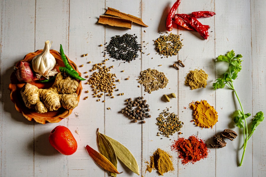 A clay kulhad of masala chai with cardamom pods on a brass tray