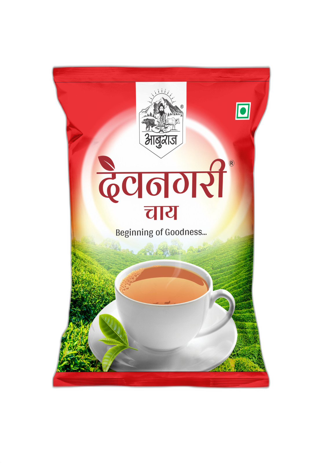 Devnagari Leaf — Crimson red pouch